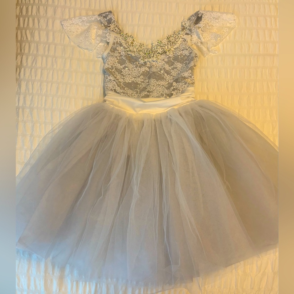 Girls Dance Costume - Elegant Lace and Tulle Dress